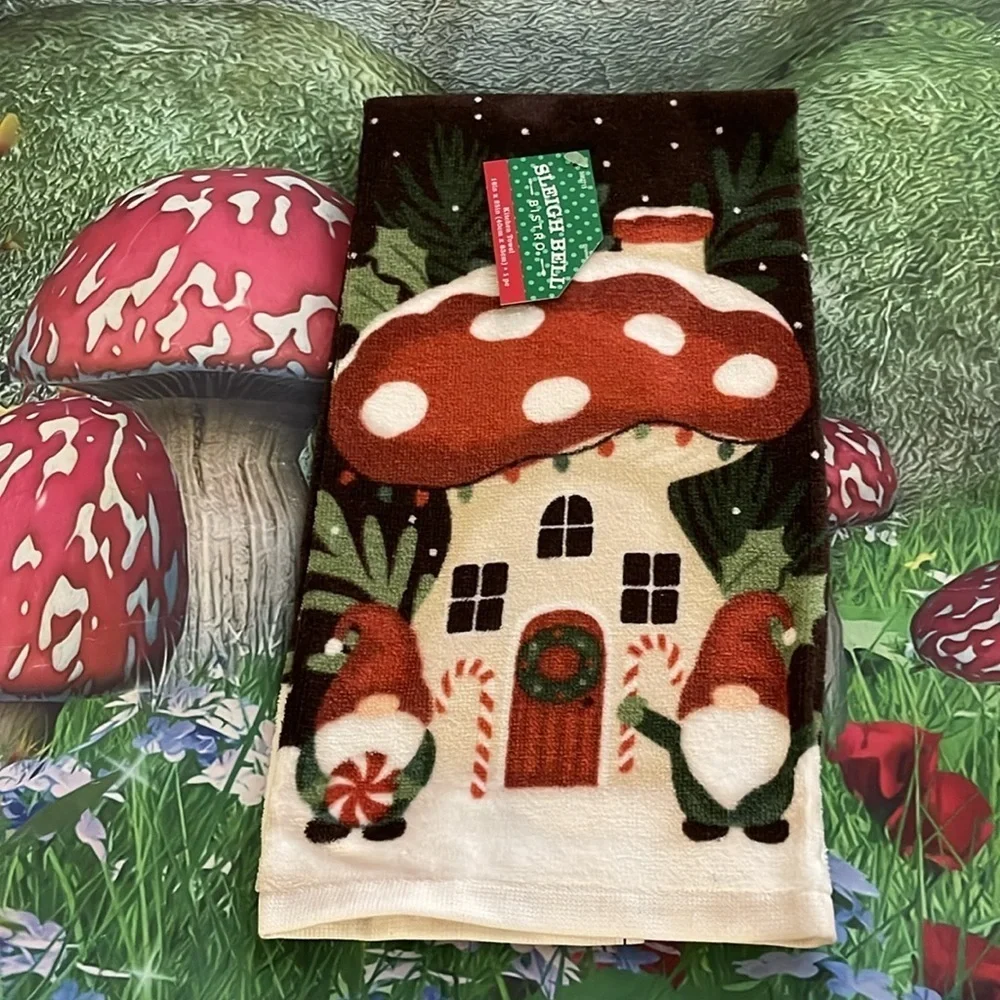 Gnome Home Kitchen Towel, NWT
